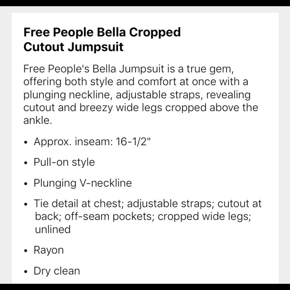 Free People Crop Jumpsuit - Picture 4 of 8
